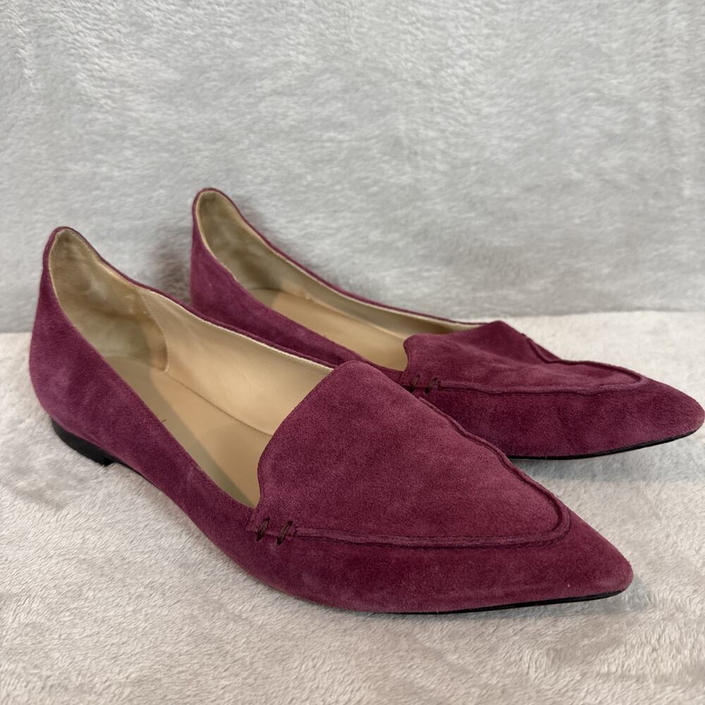 M.Gemi Women's Sacchetto Pointed Toe Suede Flats Shoes Plum 41 Purple Comfy 10